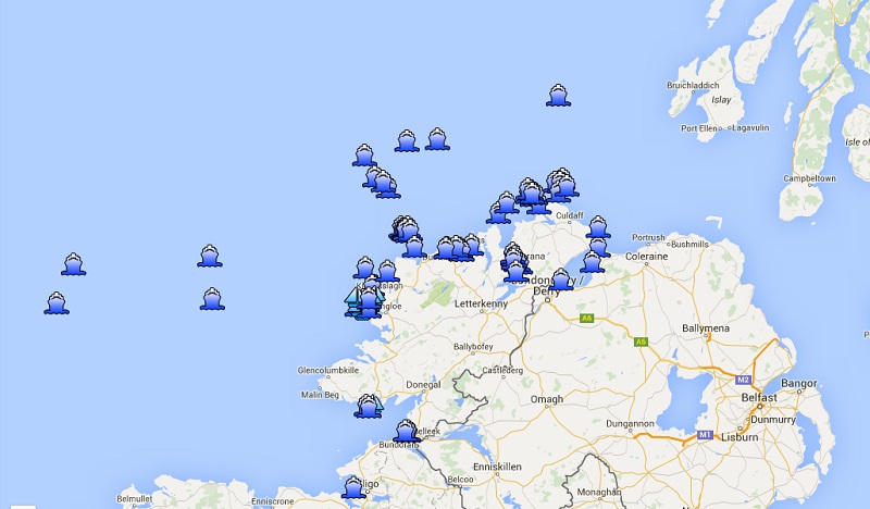 Shipwrecks around Árainn Mhór Island, Donegal, Ireland