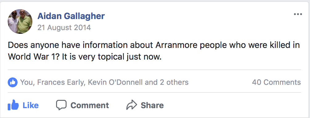 Aidan Gallagher SAM 2014 Stair Árainn Mhór Post 2014